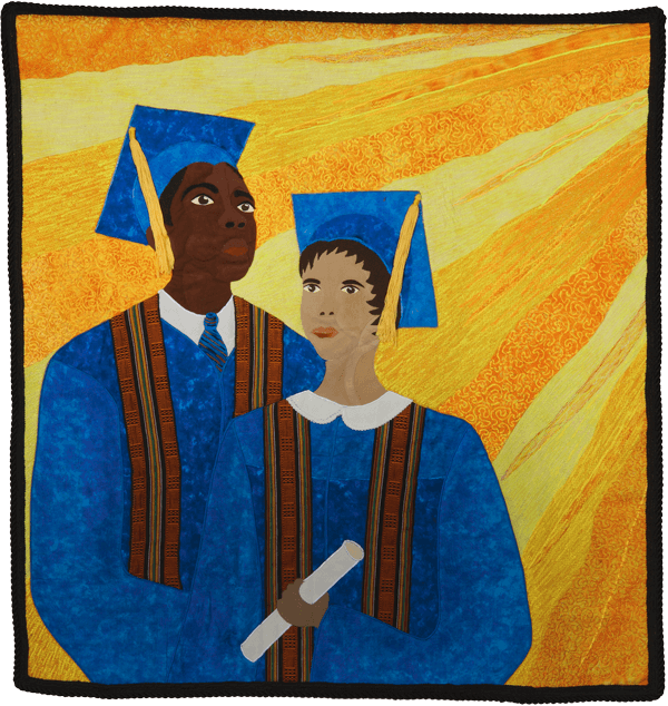 Full of the Hope, 2002. © Gwendolyn A. Magee. Pieced, quilted, stitched, and appliquéd fabrics, with cording. 42''x40''. Collection of the Gwendolyn Ann Magee Estate, D. E. Magee, administrator. Photograph by Dave Dawson Photography. Full of the Hope, 2002. © Gwendolyn A. Magee. Pieced, quilted, stitched, and appliquéd fabrics, with cording. 42''x40''. Collection of the Gwendolyn Ann Magee Estate, D. E. Magee, administrator. Photograph by Dave Dawson Photography.