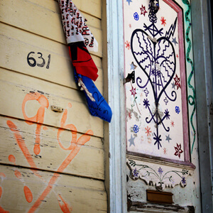 X-Codes 5, Faubourg Marigny, New Orleans, Louisiana, March 23, 2006. Photograph by Paul Conlan. Marigny home located near Holy Trinity Catholic Church (closed). © Paul Conlan. X-Codes 5, Faubourg Marigny, New Orleans, Louisiana, March 23, 2006. Photograph by Paul Conlan. Marigny home located near Holy Trinity Catholic Church (closed). © Paul Conlan.