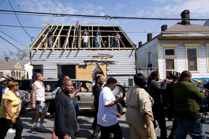 Jazz funeral for K-Boo, a twenty-four year old murder victim, Tremé neighborhood, New Orleans, LA, February 19, 2011. Photograph by Derek Bridges. Jazz funeral for K-Boo, a twenty-four year old murder victim, Tremé neighborhood, New Orleans, LA, February 19, 2011. Photograph by Derek Bridges.