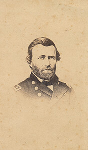 Lieutenant Ulysses S. Grant, general-in-chief of the Union armies. Carte de visite, albumen print.