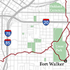 Confederate inner fortifications around Atlanta, 1864. Battle of Atlanta map by Michael Page, 2014.