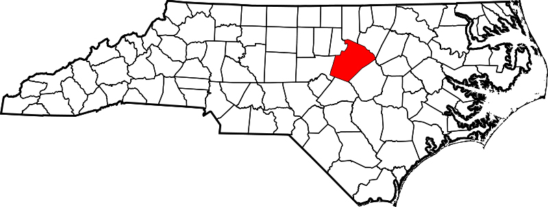 Map of North Carolina highlighting Wake County, February 12, 2006. Map by David Benbennick. Courtesy of Wikimedia Commons. Image is in public domain. Map of North Carolina highlighting Wake County, February 12, 2006. Map by David Benbennick. Courtesy of Wikimedia Commons. Image is in public domain.
