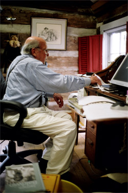 Tom Rankin, Will Campbell at work in his cabin, Mt. Juliet, Tennessee, July 31, 2007. Tom Rankin, Will Campbell at work in his cabin, Mt. Juliet, Tennessee, July 31, 2007.