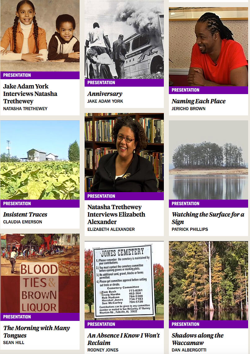 Articles in the Poets in Place series, April 2016. Screenshot courtesy of Southern Spaces. Articles in the Poets in Place series, April 2016. Screenshot courtesy of Southern Spaces.