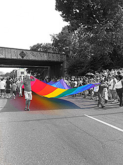 Participants march in the 2009 Memphis, Tennessee gay pride parade. Photograph by Debbie Ramone. Courtesy of Debbie Ramone. Participants march in the 2009 Memphis, Tennessee gay pride parade. Photograph by Debbie Ramone. Courtesy of Debbie Ramone.
