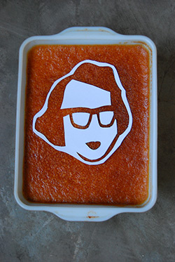 Brooke Hatfield experimented with several iterations of FLANnery O'Connor. Pictured above is version 1. Photograph by Brooke Hatfield. Courtesy of Brooke Hatfield. Brooke Hatfield experimented with several iterations of FLANnery O'Connor. Pictured above is version 1. Photograph by Brooke Hatfield. Courtesy of Brooke Hatfield.