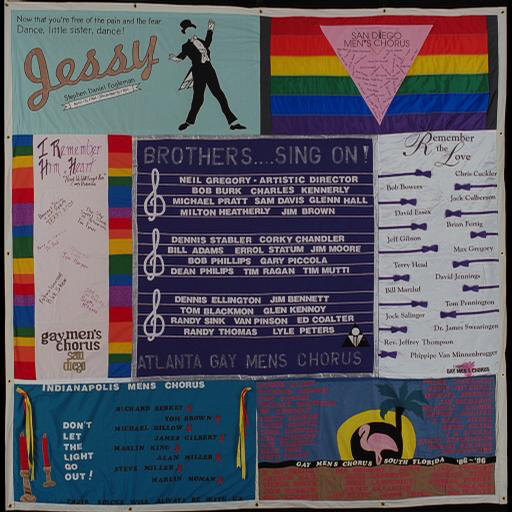 Panel from the NAMES Project AIDS Memorial Quilt. Photograph courtesy of the author, June 23, 2016. Panel from the NAMES Project AIDS Memorial Quilt. Photograph courtesy of the author, June 23, 2016.