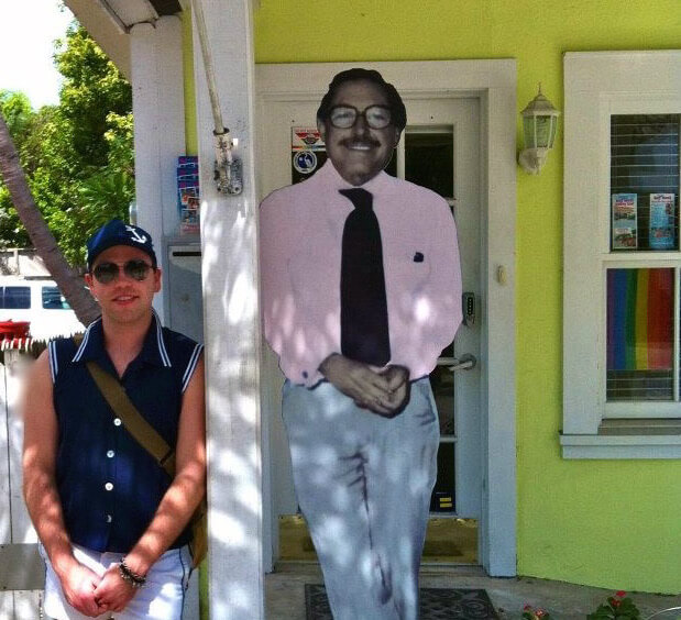The author alongside Tennessee Williams, Gay and Lesbian Visitor's Center, Key West, Florida, March 2014. Photograph courtesy of the author. The author alongside Tennessee Williams, Gay and Lesbian Visitor's Center, Key West, Florida, March 2014. Photograph courtesy of the author.