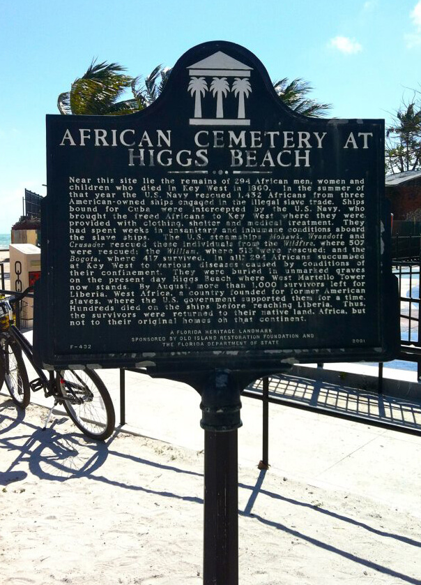 Historical Marker, African Cemetery at Higgs Beach, Key West, Florida, March 2014. Photograph courtesy of the author. Historical Marker, African Cemetery at Higgs Beach, Key West, Florida, March 2014. Photograph courtesy of the author.