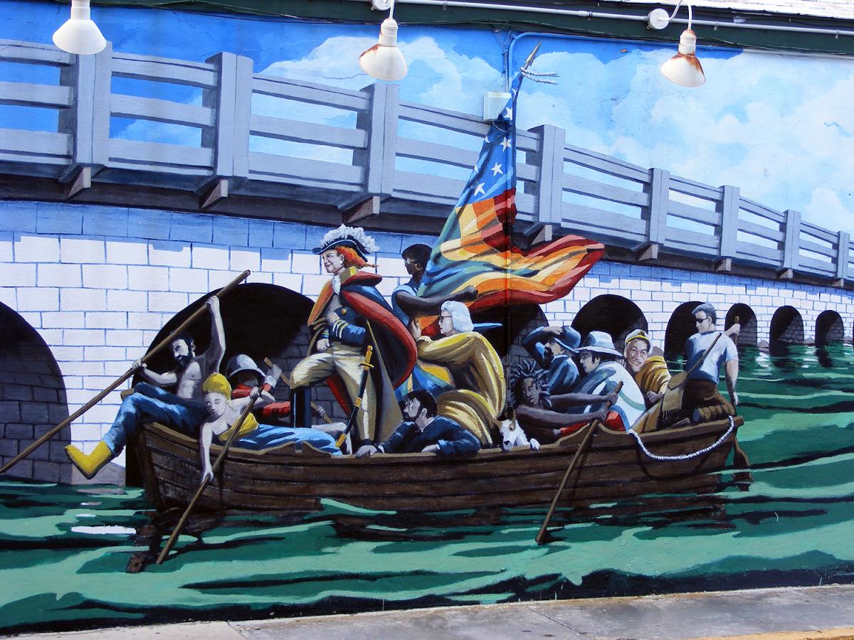 Wilhelmina Harvey Crossing the Seven Mile Bridge, Simonton Street, Key West, Florida, July 20, 2011. Mural by Rick Worth. Photograph courtesy of Flickr user Rachel Sample. Creative Commons license CC BY-NC 2.0. Wilhelmina Harvey Crossing the Seven Mile Bridge, Simonton Street, Key West, Florida, July 20, 2011. Mural by Rick Worth. Photograph courtesy of Flickr user Rachel Sample. Creative Commons license CC BY-NC 2.0.