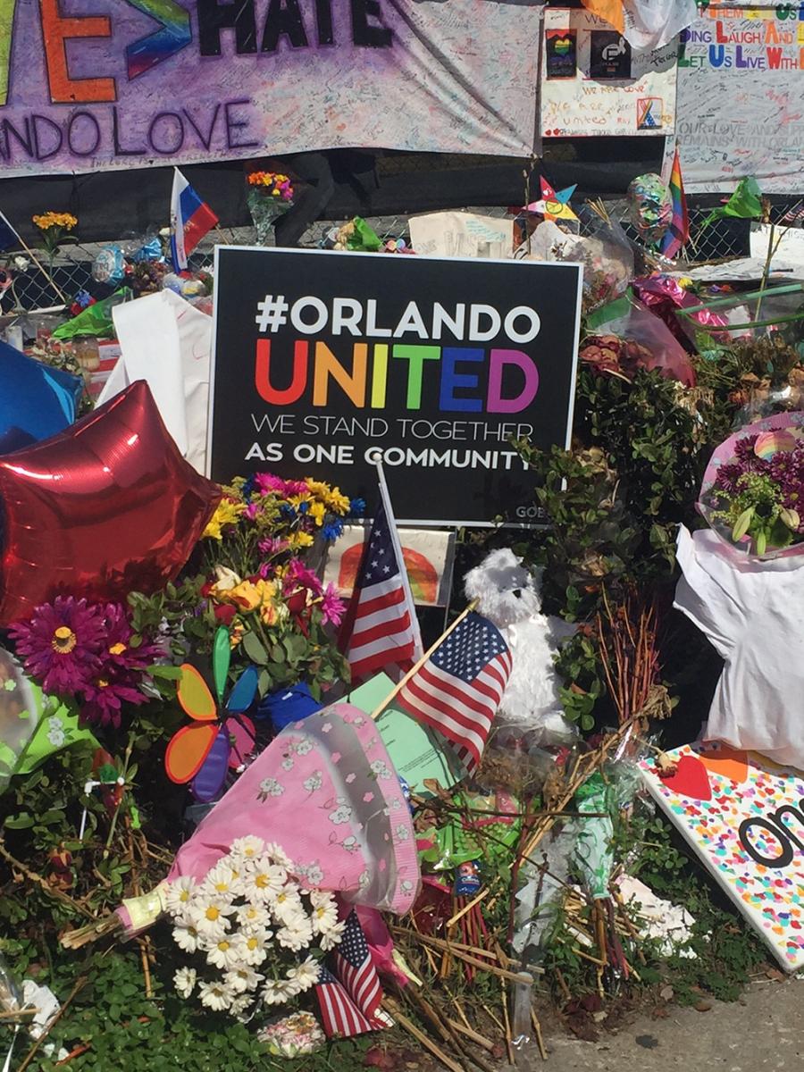 #Orlando United at Pulse nightclub, Orlando, Florida, July 8, 2016. Photograph by Flickr user Dannel Malloy. Creative Commons license CC BY 2.0. #Orlando United at Pulse nightclub, Orlando, Florida, July 8, 2016. Photograph by Flickr user Dannel Malloy. Creative Commons license CC BY 2.0.