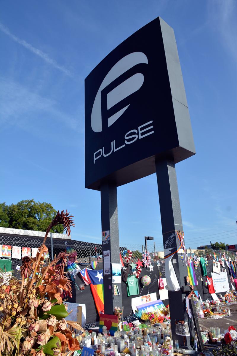 Makeshift memorials at Pulse, Orlando, Florida, August 1, 2016. Photograph by Flickr user Walter. Creative Commons license CC BY 2.0. Makeshift memorials at Pulse, Orlando, Florida, August 1, 2016. Photograph by Flickr user Walter. Creative Commons license CC BY 2.0.