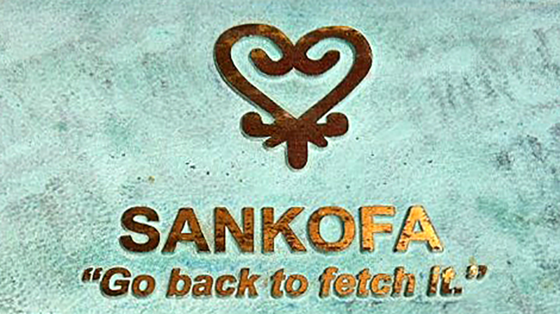 Sankofa: "Go back to fetch it." Adinkra symbol at the African Cemetery at Higgs Beach, Key West, Florida, March 2014. Photographs courtesy of the author. Sankofa: "Go back to fetch it." Adinkra symbol at the African Cemetery at Higgs Beach, Key West, Florida, March 2014. Photographs courtesy of the author.