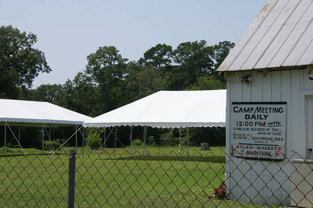 Camp Meeting buildings and tents, James Island, South Carolina, July 4, 2014. Photograph by Flickr user romana klee. Creative Commons license CC BY-SA 2.0. Camp Meeting buildings and tents, James Island, South Carolina, July 4, 2014. Photograph by Flickr user romana klee. Creative Commons license CC BY-SA 2.0.