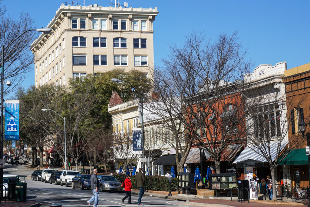 View of E. Broad Street, Athens, Georgia, February 11, 2016