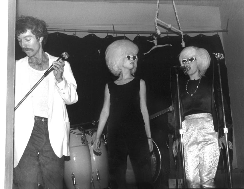 B-52s (from left: Fred Schneider, Cindy Wilson, and Kate Pierson) perform during the band's debut at a Valentine's Day party in Athens, Georgia, 1977